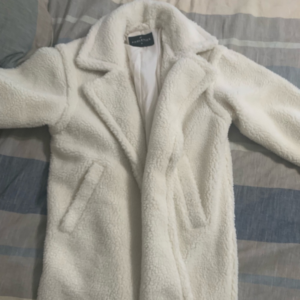 Fabletics White Teddy Jacket